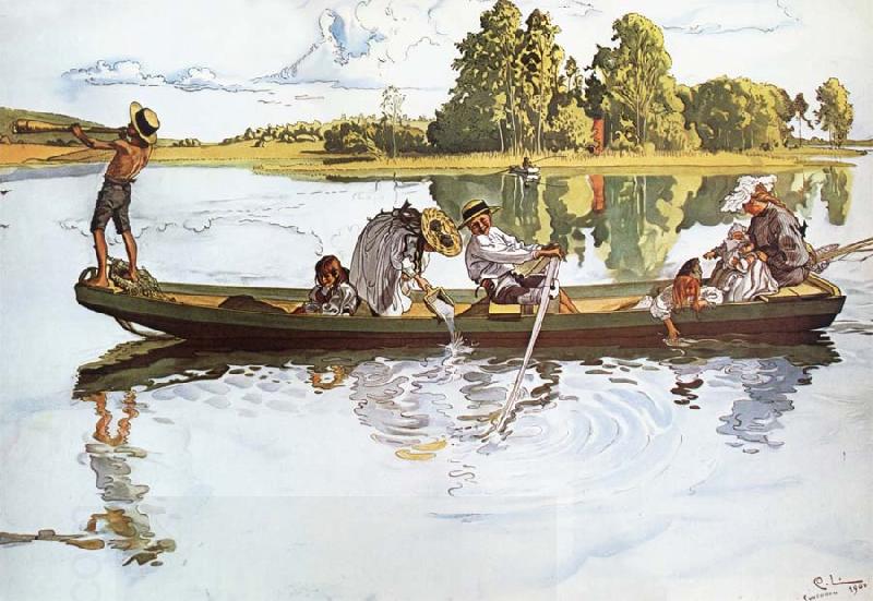 Carl Larsson On Viking Expedition in Dalarna oil painting picture